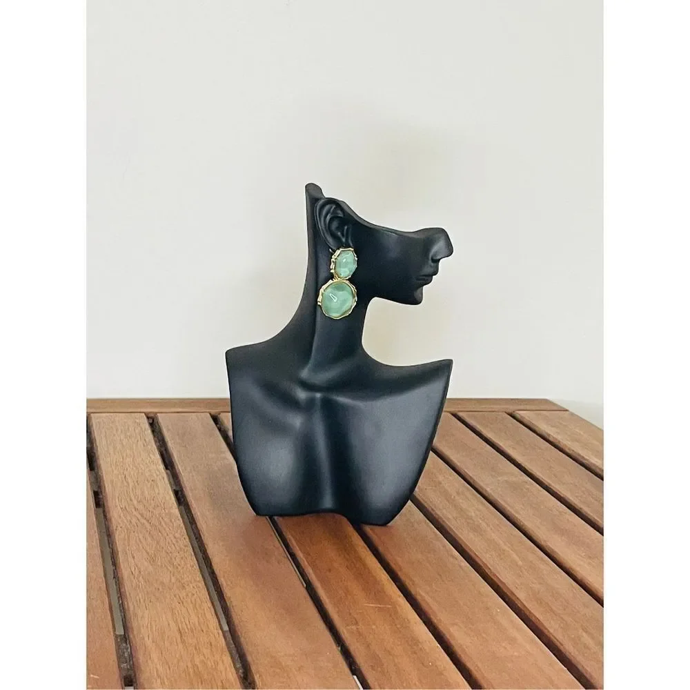 Resin drop earrings - Picture 3 of 6